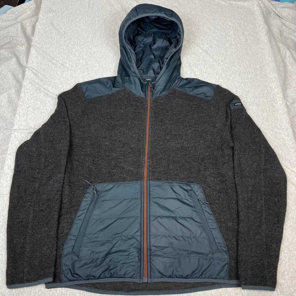prAna Men's Wooly Bird Fleece Full Zip Size Large Color Gray